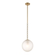 Uttermost Ripple 1 Light Frost Glass Pendant in Brass
