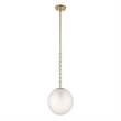 Uttermost Ripple 1 Light Frost Glass Pendant in Brass