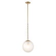 Uttermost Ripple 1 Light Frost Glass Pendant in Brass