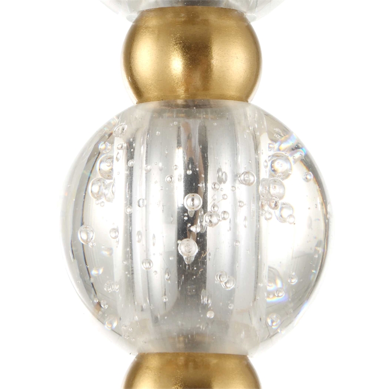 Uttermost Ripple 1 Light Frost Glass Pendant in Brass