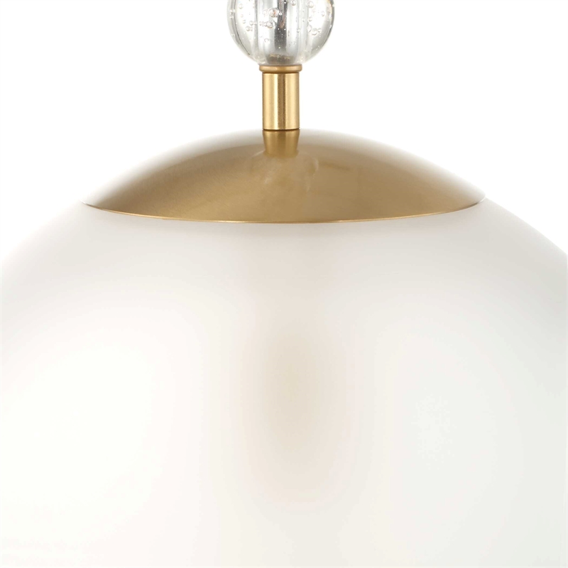 Uttermost Ripple 1 Light Frost Glass Pendant in Brass