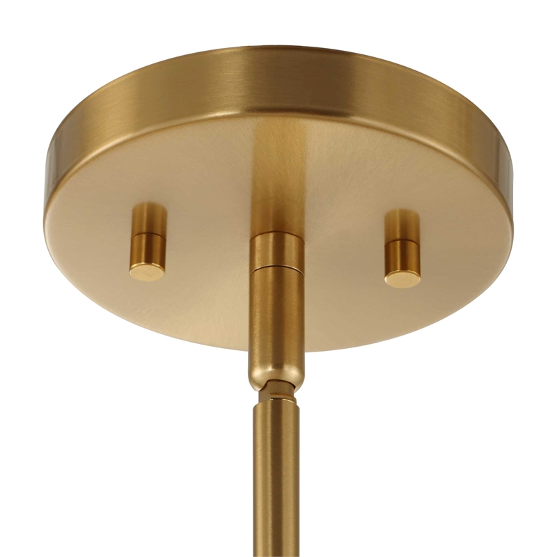 Uttermost Ripple 1 Light Frost Glass Pendant in Brass