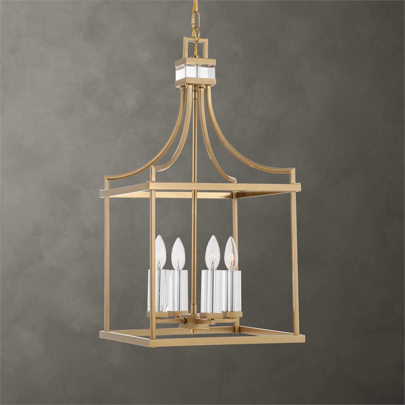 Uttermost Montreal 4 Light Brass Lantern Pendant