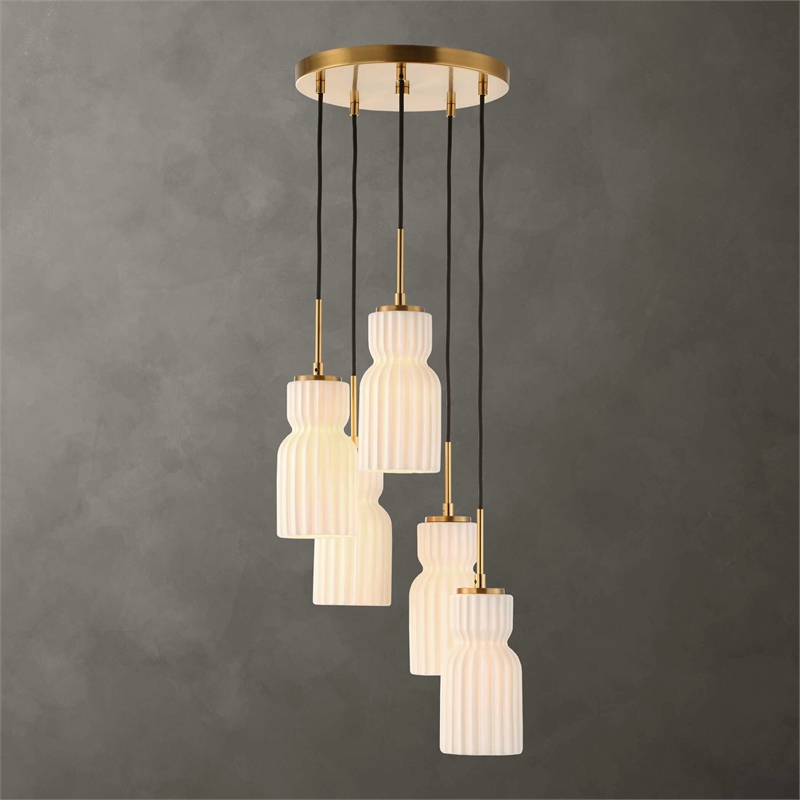Uttermost Vanier 5 Light Cluster Pendant in Gold