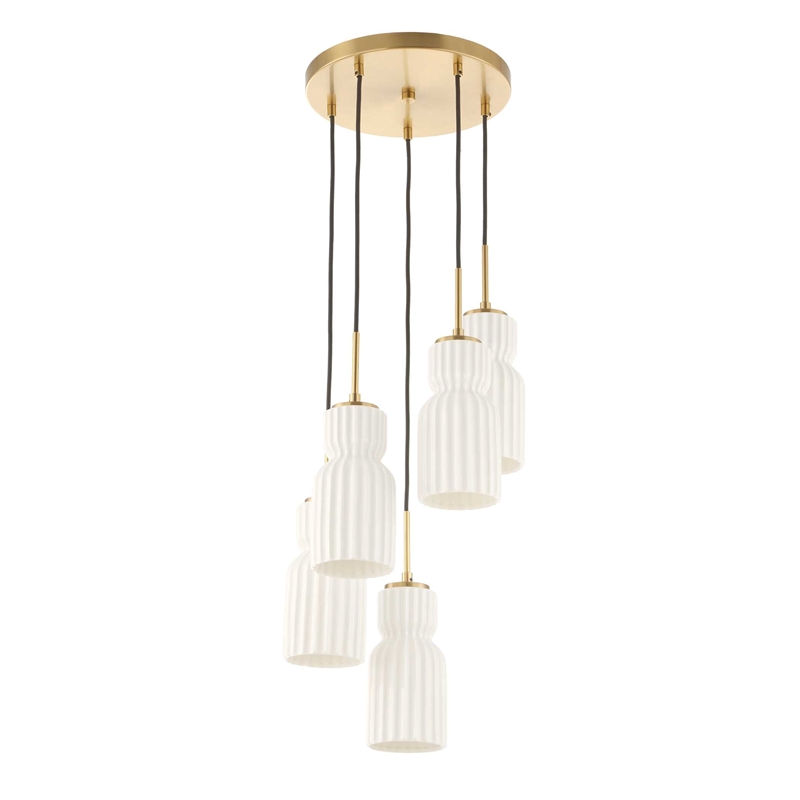 Uttermost Vanier 5 Light Cluster Pendant in Gold