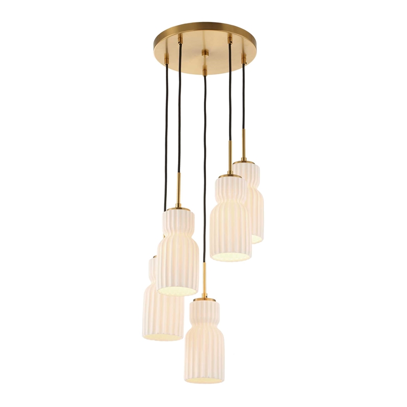 Uttermost Vanier 5 Light Cluster Pendant in Gold