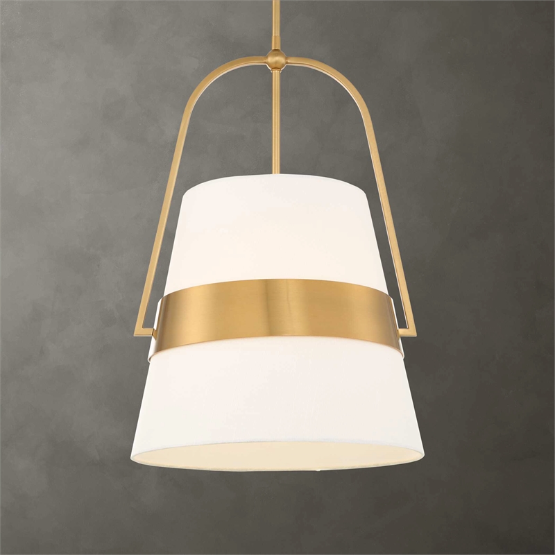 Uttermost Harness 1 Light Shade Pendant in White