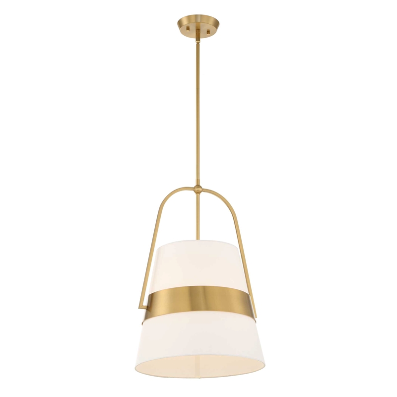 Uttermost Harness 1 Light Shade Pendant in White