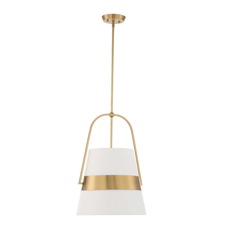 Uttermost Harness 1 Light Shade Pendant in White