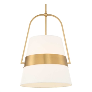 Uttermost Harness 1 Light Shade Pendant in White