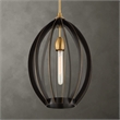 Uttermost Darby 1 Light Architectural Oval Pendant in Bronze