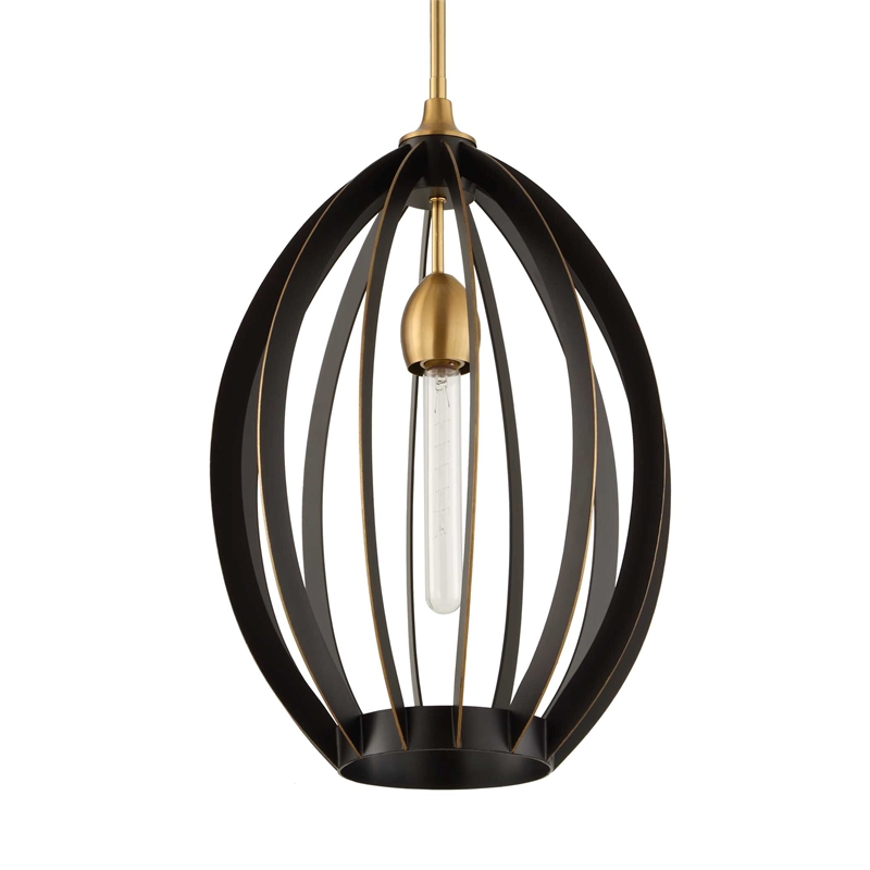 Uttermost Darby 1 Light Architectural Oval Pendant in Bronze