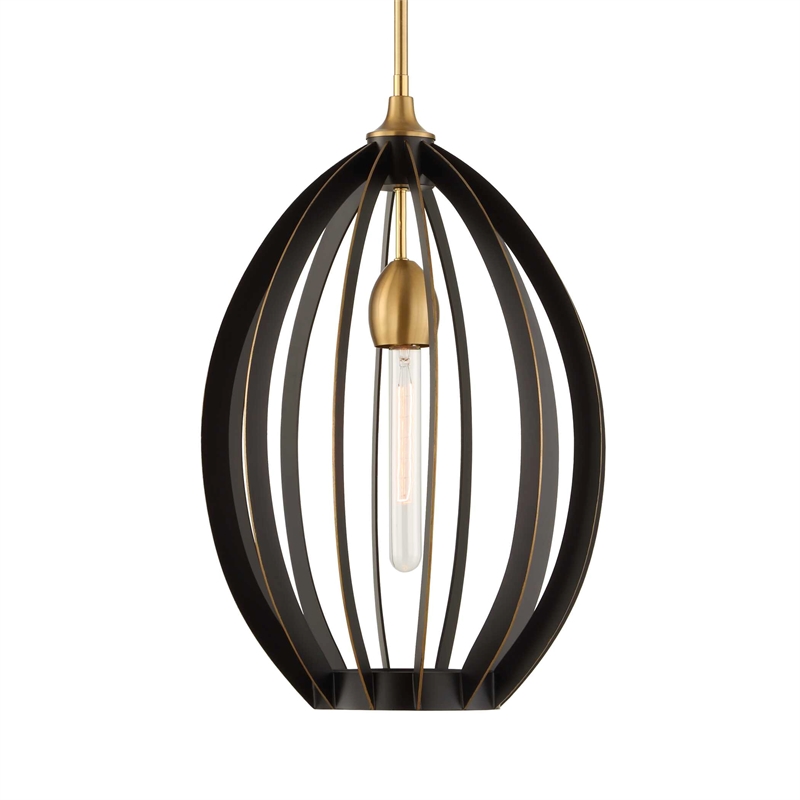 Uttermost Darby 1 Light Architectural Oval Pendant in Bronze