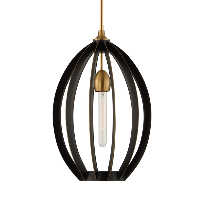 Uttermost Darby 1 Light Architectural Oval Pendant in Bronze