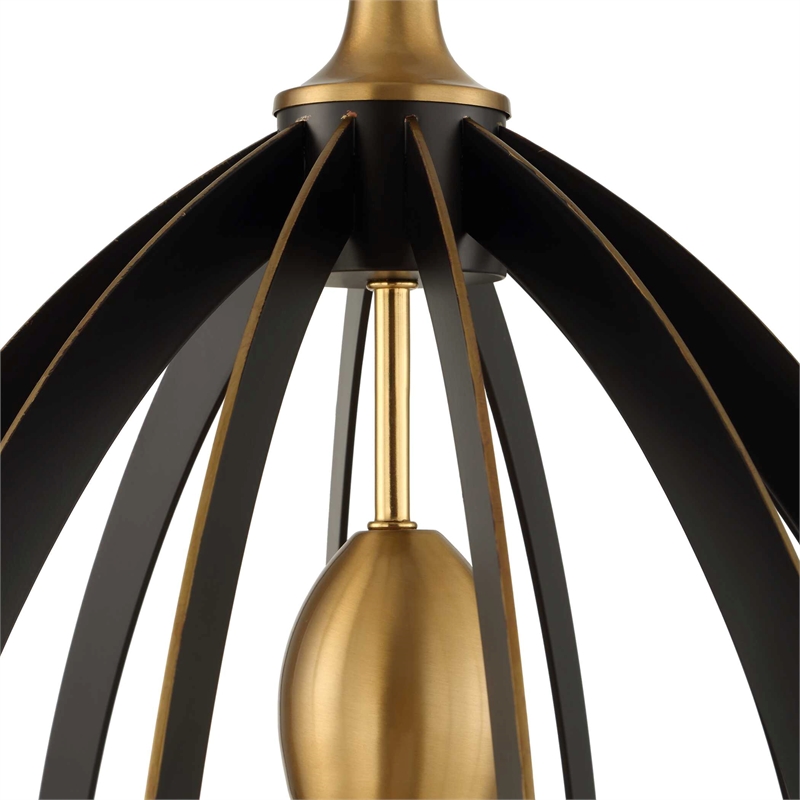 Uttermost Darby 1 Light Architectural Oval Pendant in Bronze