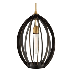 Uttermost Darby 1 Light Architectural Oval Pendant in Bronze