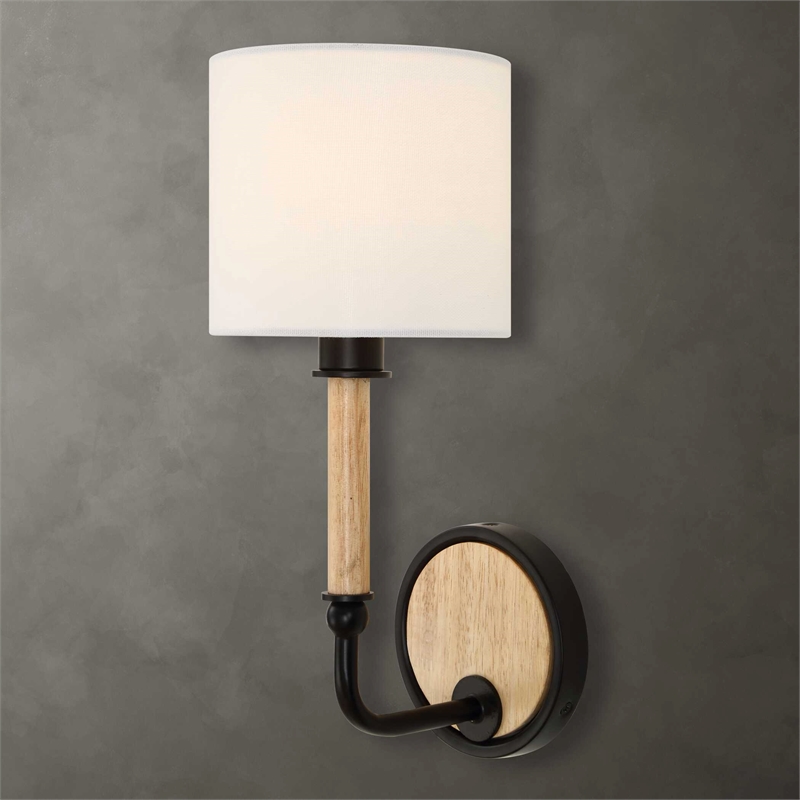 Uttermost Franconia 1 Light Wooden Sconce in Black