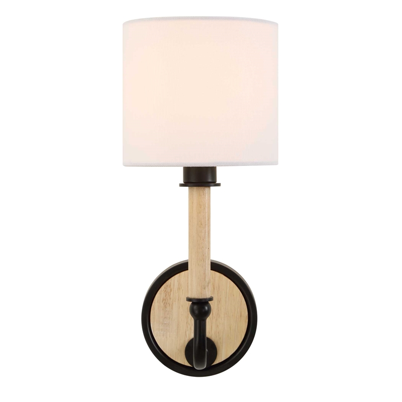 Uttermost Franconia 1 Light Wooden Sconce in Black