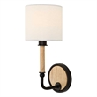 Uttermost Franconia 1 Light Wooden Sconce in Black