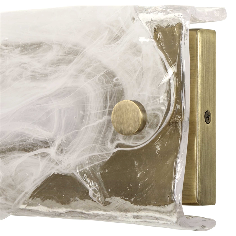 Uttermost Taffy 1 Light LED Swirl Glass Sconce in White