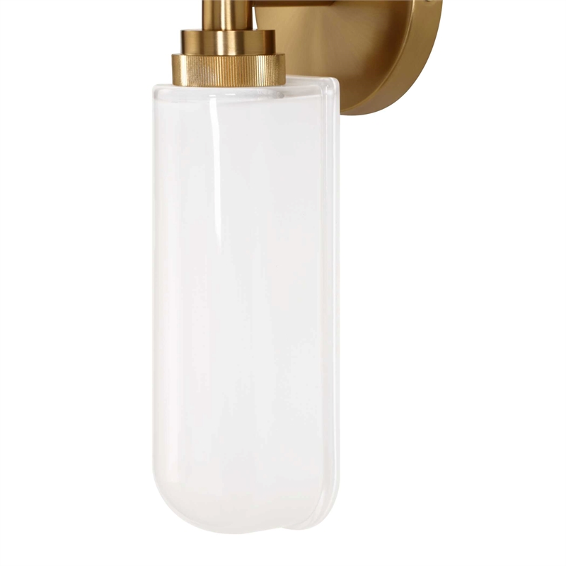 Uttermost Wellsville 2 Lt Brass Sconce in White
