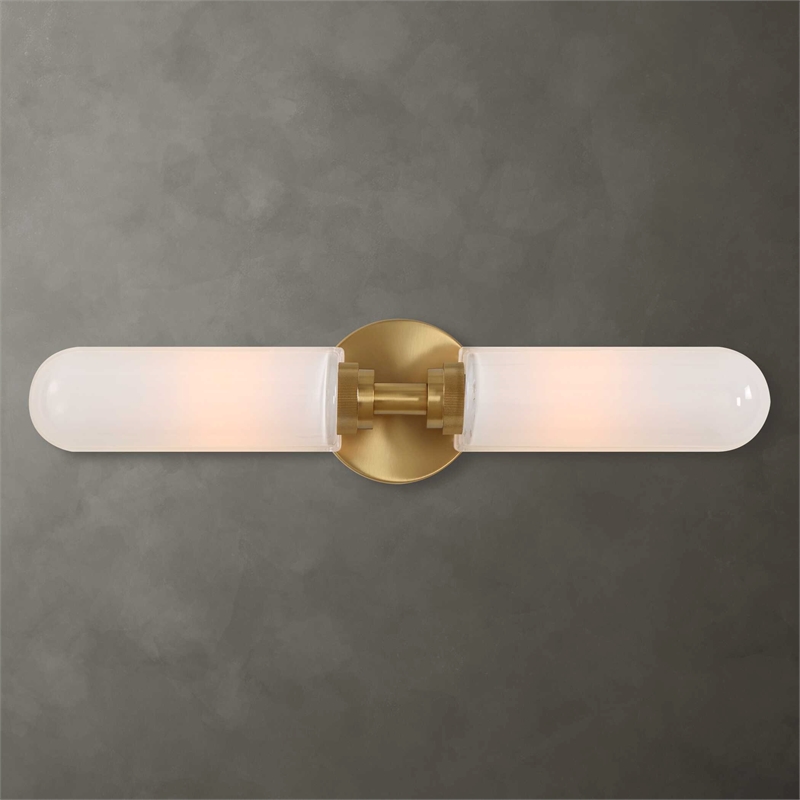 Uttermost Wellsville 2 Lt Brass Sconce in White