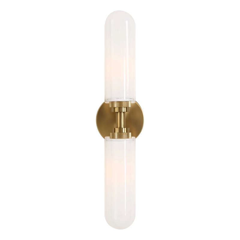 Uttermost Wellsville 2 Lt Brass Sconce in White