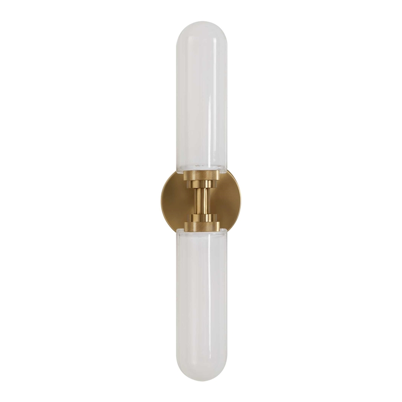 Uttermost Wellsville 2 Lt Brass Sconce in White