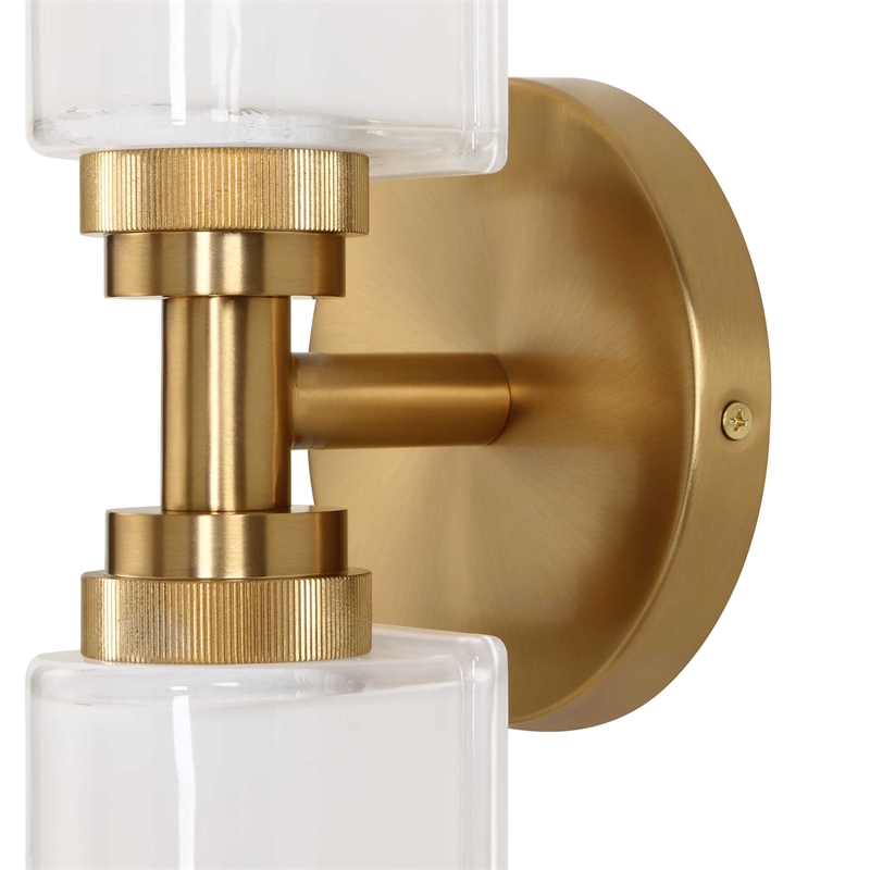 Uttermost Wellsville 2 Lt Brass Sconce in White