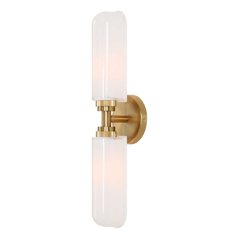 Uttermost Wellsville 2 Lt Brass Sconce in White
