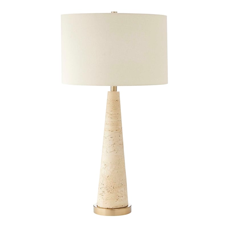Uttermost Perkins Travertine Table Lamp in Brown/Beige