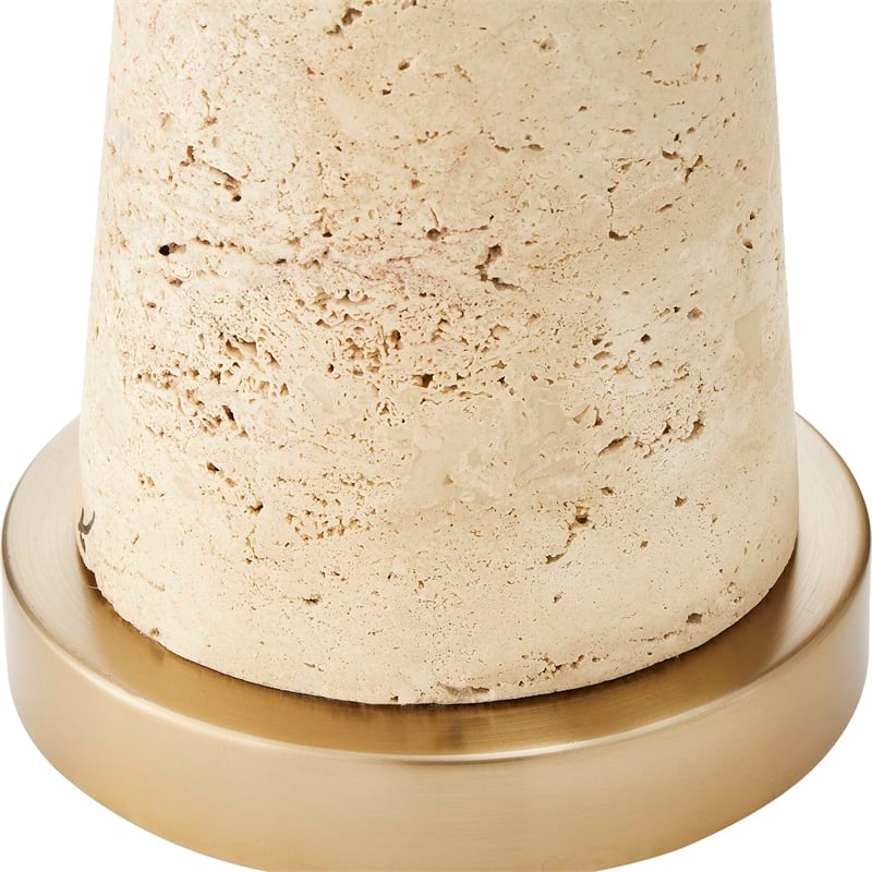 Uttermost Perkins Travertine Table Lamp in Brown/Beige