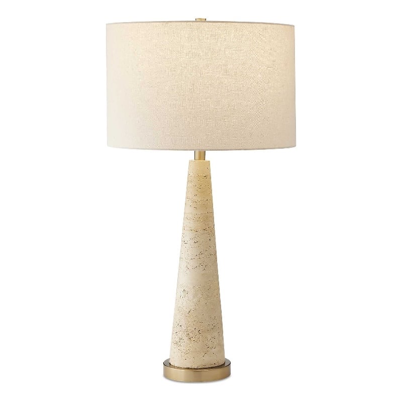 Uttermost Perkins Travertine Table Lamp in Brown/Beige