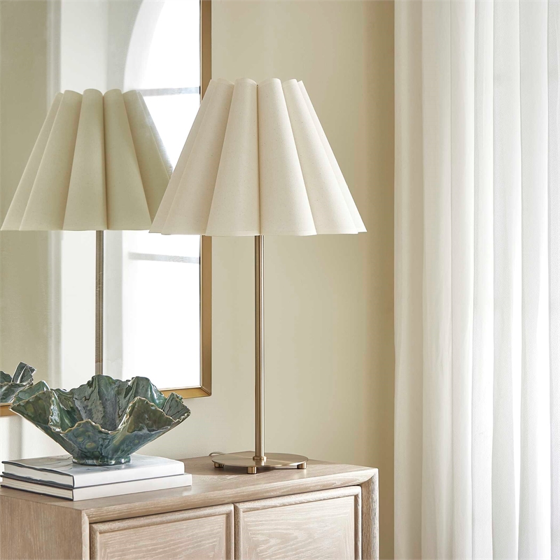 Uttermost Lilabet Fluted Shade Table Lamp in Gold