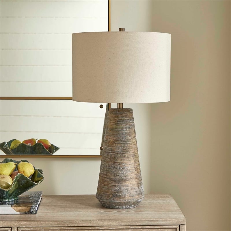 Uttermost Mosier Table Lamp in Rustic Beige/Brown