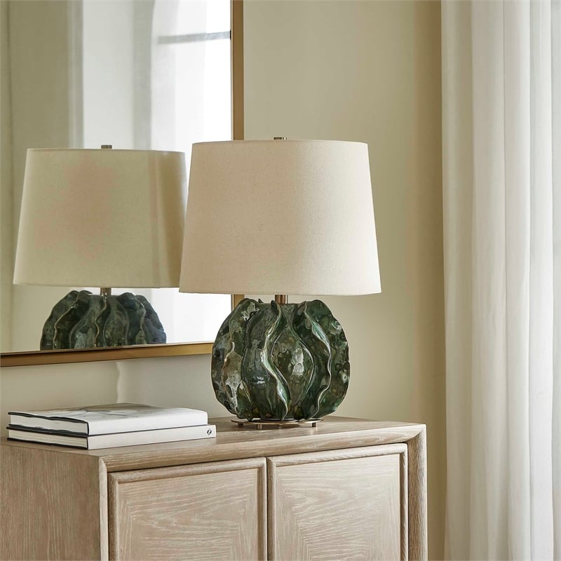 Uttermost Guinevere Table Lamp in Deep Green