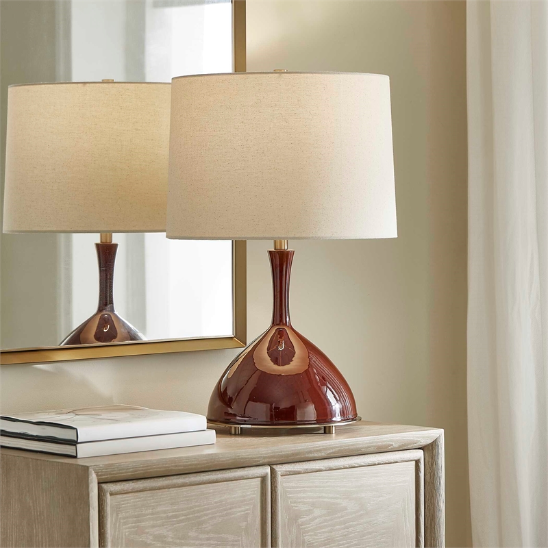 Uttermost Colette Table Lamp in Burgundy/Red