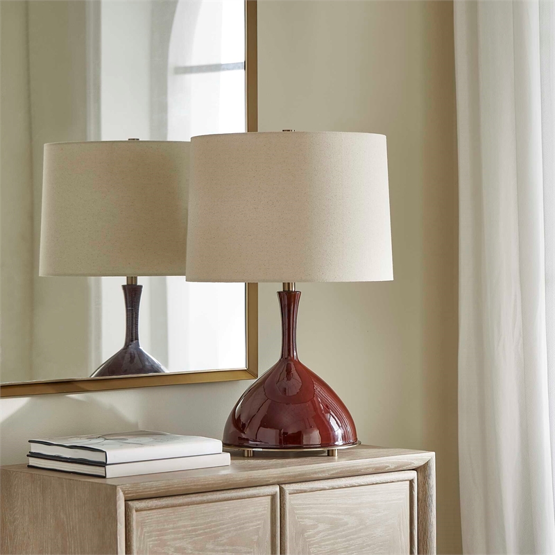 Uttermost Colette Table Lamp in Burgundy/Red