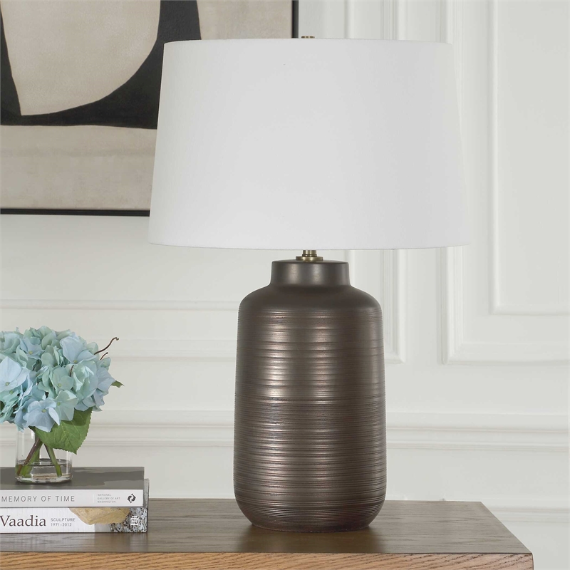 Uttermost Calderone Table Lamp in Bronze/Brown