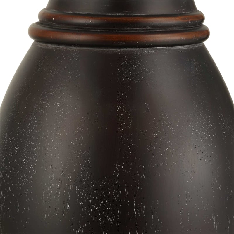 Uttermost Pravin Dark Wood Floor Lamp in Bronze