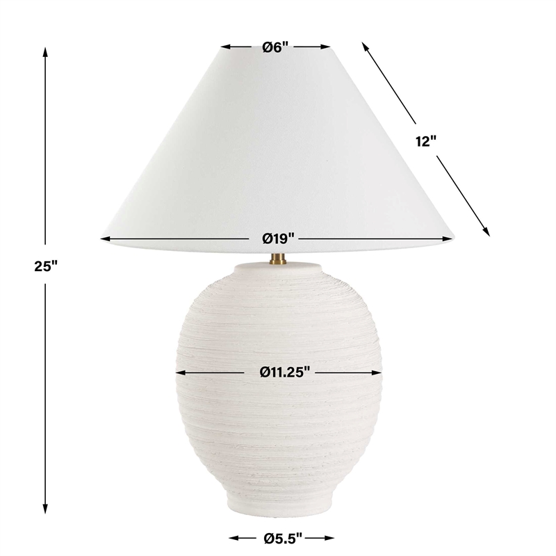 Uttermost Rocio Ceramic White Table Lamp