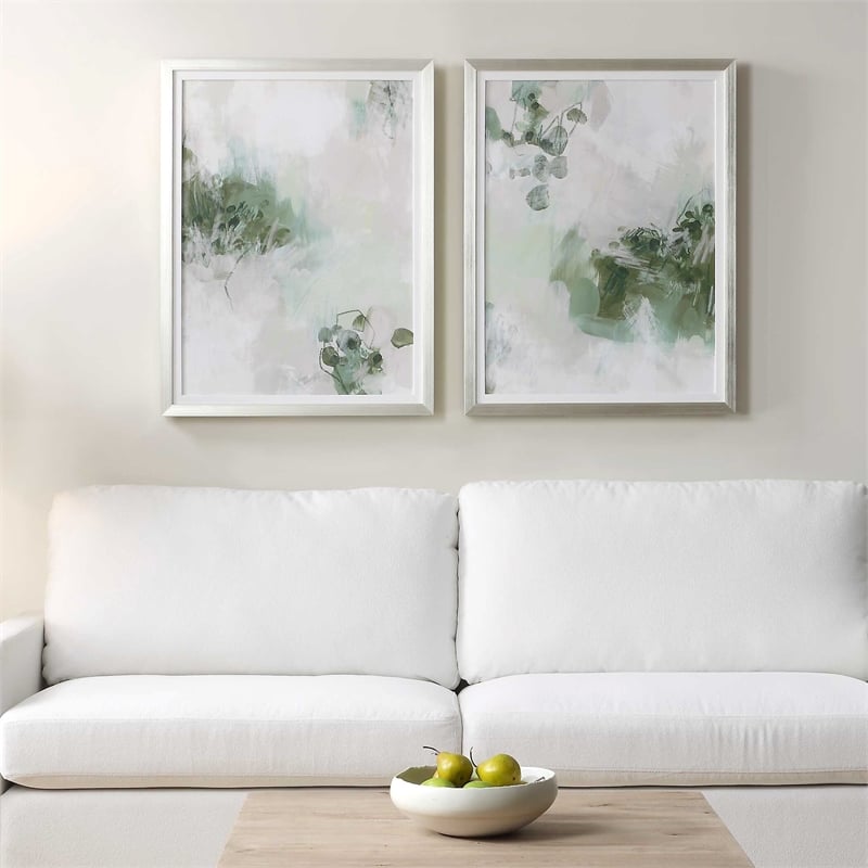Uttermost Heat Of The Moment Hand Painted Canvas in Wite