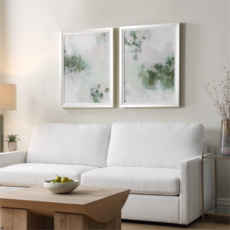 Uttermost Heat Of The Moment Hand Painted Canvas in Wite