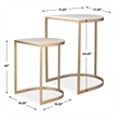 Uttermost Lindon Travertine Nesting Tables in Gold (Set of 2)