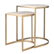 Uttermost Lindon Travertine Nesting Tables in Gold (Set of 2)