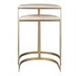 Uttermost Lindon Travertine Nesting Tables in Gold (Set of 2)