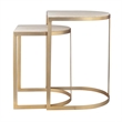 Uttermost Lindon Travertine Nesting Tables in Gold (Set of 2)