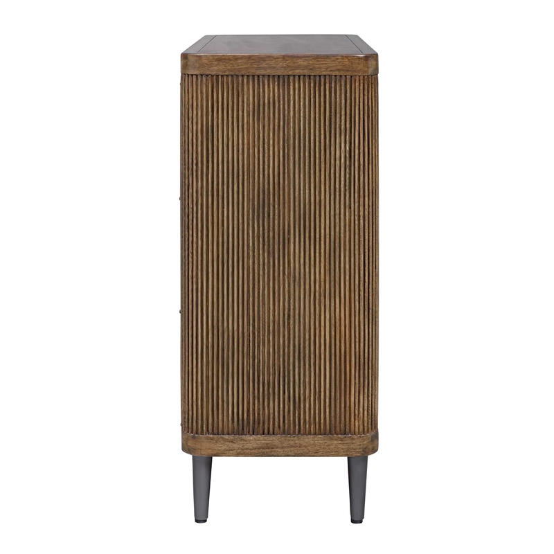Uttermost Pinstripe Tambour 2 Door Cabinet in Walnut