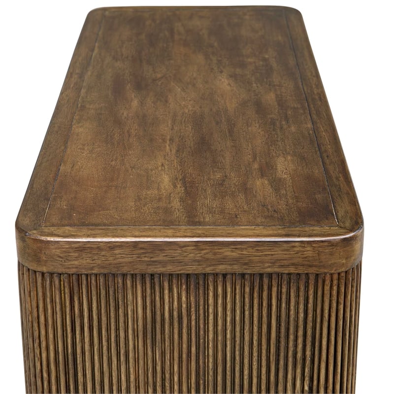 Uttermost Pinstripe Tambour 2 Door Cabinet in Walnut