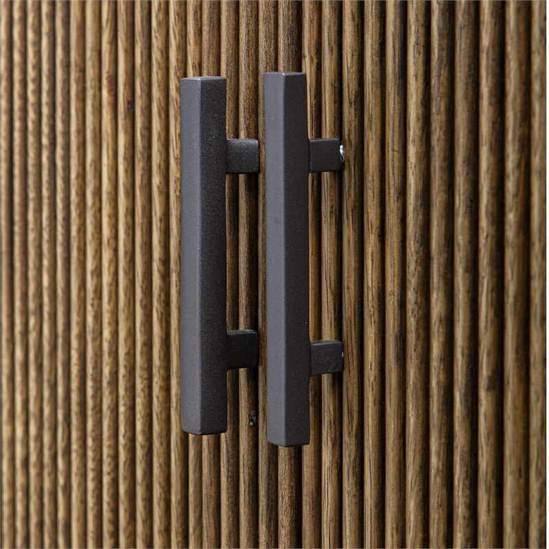 Uttermost Pinstripe Tambour 2 Door Cabinet in Walnut